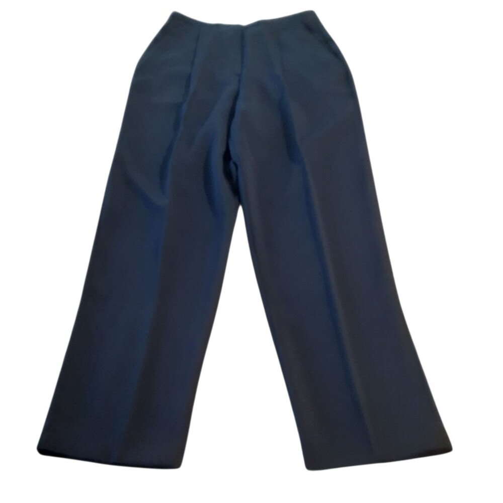 Sag Harbor Womens Pants Size 14 Black Pleated Front Elastic Side 100% Polyester